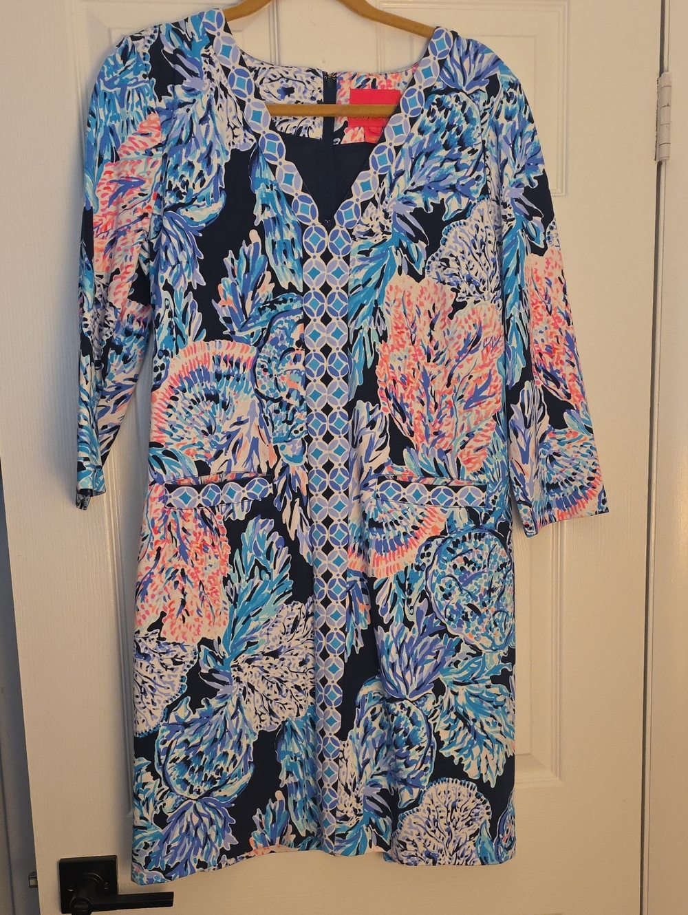 Lilly Pulitzer Lined Floral Mini Dress Blue & Pink Size 2 Like New